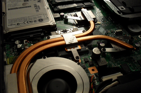 Heat pipes cooling notebook pc
