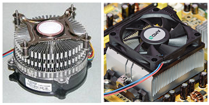 Folded Radial Fin and Extruded Straight Fin Heat Sinks