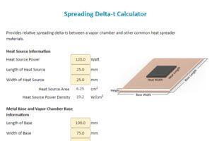 Heat Sink Base Spreading Delta-T Calculator